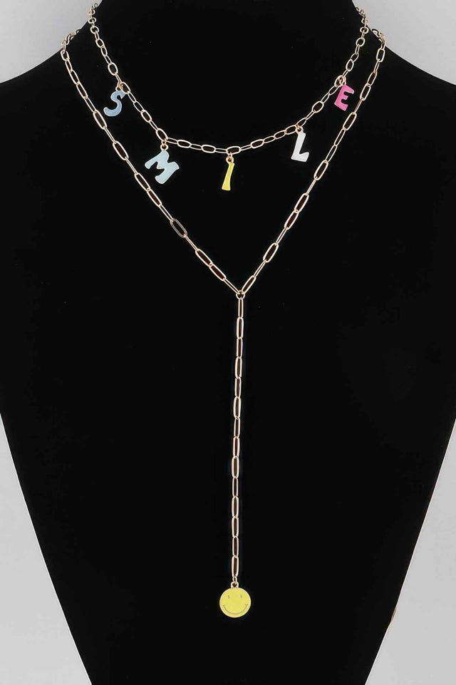 Smile Chain Drop Necklace