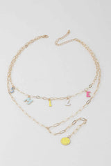 Smile Chain Drop Necklace