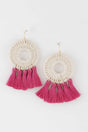Weaved Tassel Disk Earrings