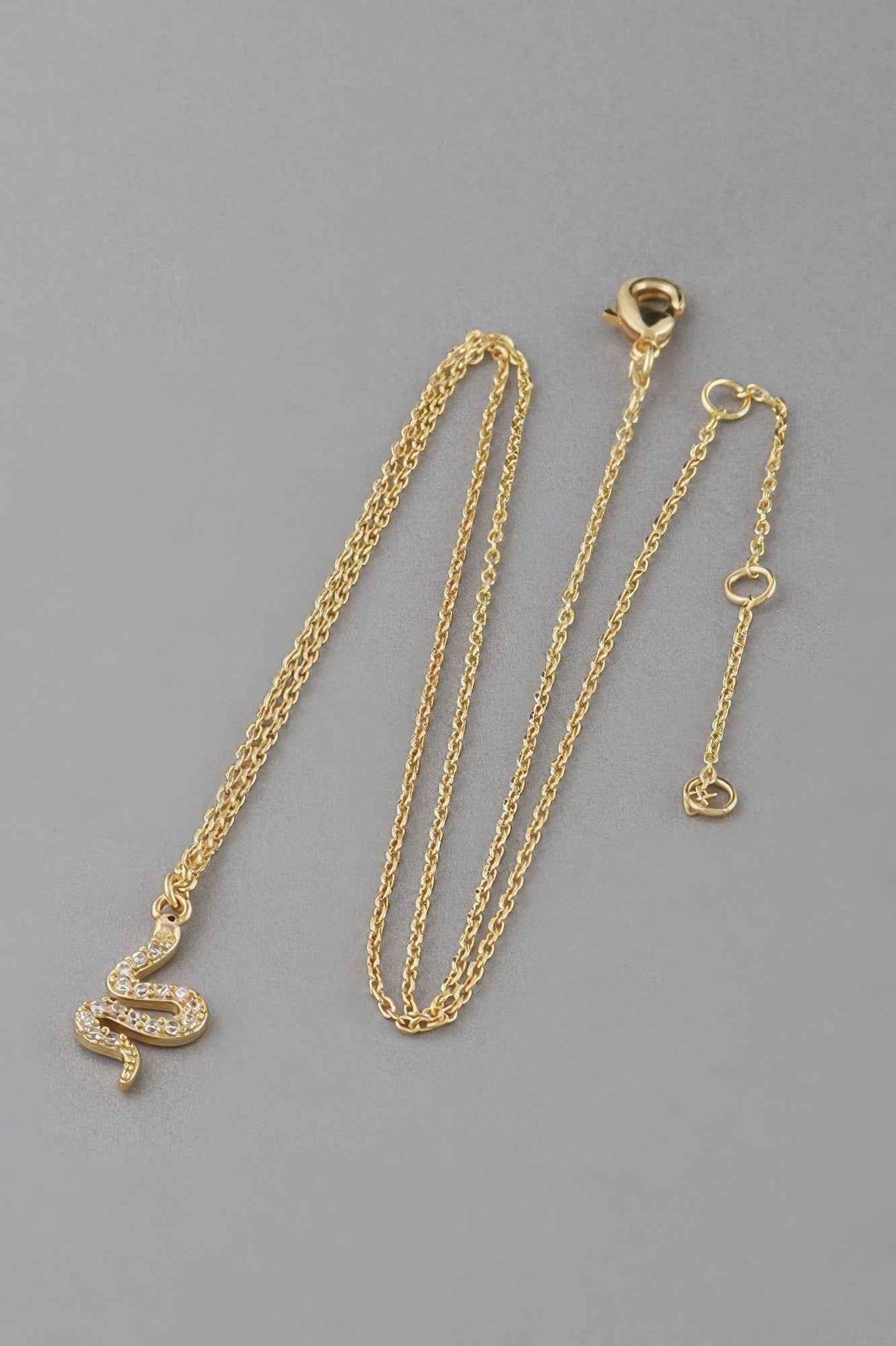 Rhinestone Snake Pendant Necklace