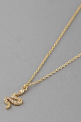 Rhinestone Snake Pendant Necklace
