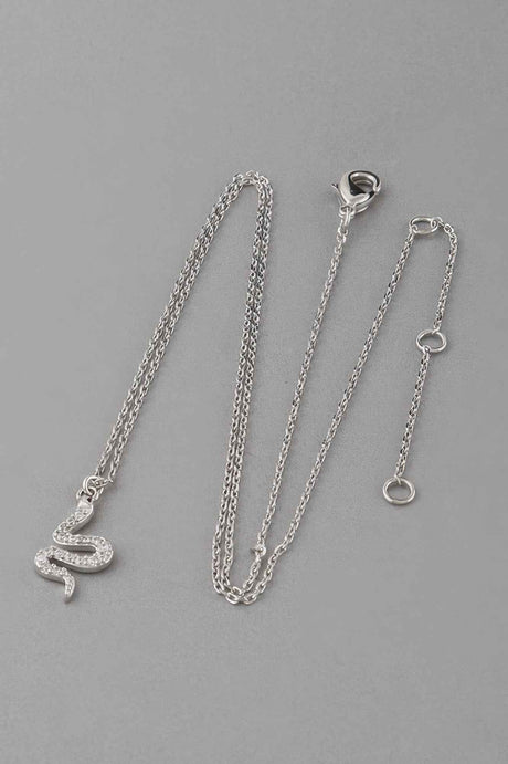 Rhinestone Snake Pendant Necklace