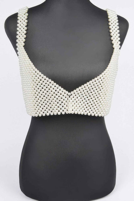 Faux Pearl Bralette