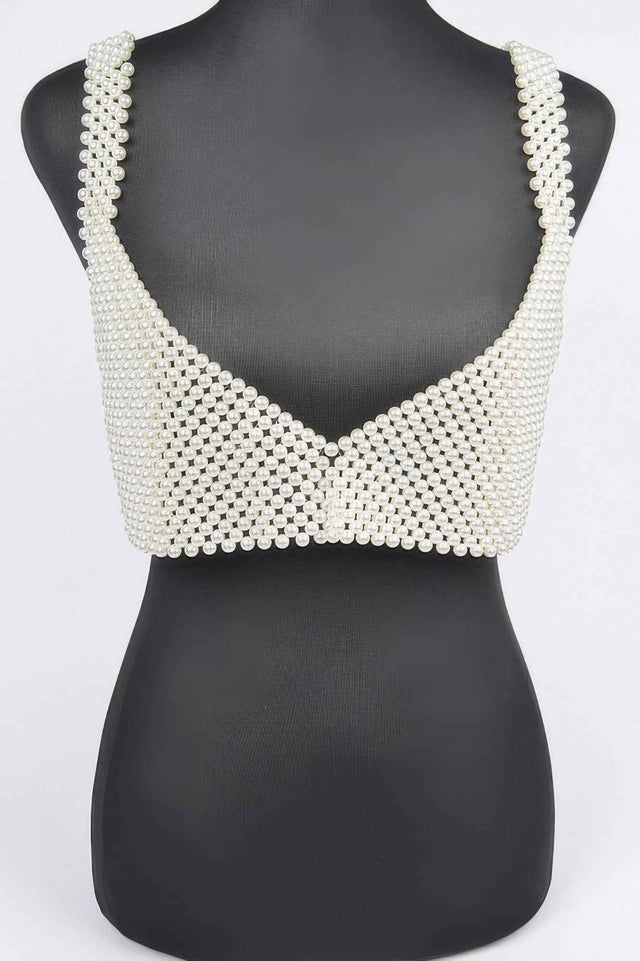 Faux Pearl Bralette