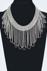 Rhinestone Fringe Necklace