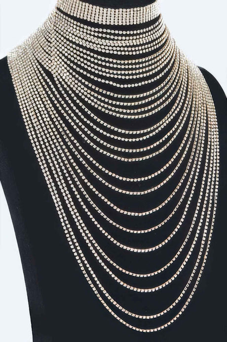 Multi Layered Rhinestone Necklace
