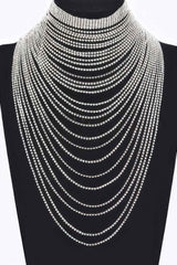 Multi Layered Rhinestone Necklace