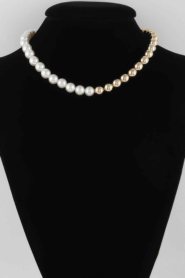 Two Toned Beaded Necklace