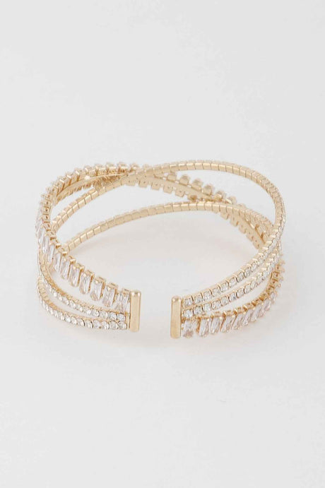Triple Crystal Laced Cuff Bracelet