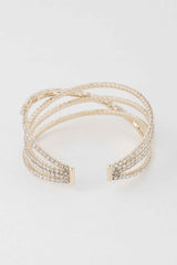Multi Crystal Laced Cuff Bracelet