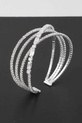 Multi Crystal Laced Cuff Bracelet