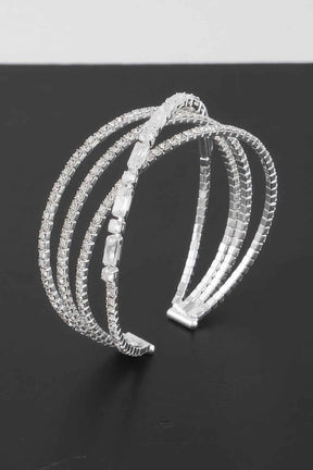 Multi Crystal Laced Cuff Bracelet