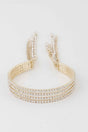 Multi Rhinestone Drop Cuff Bracelet