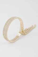 Multi Rhinestone Drop Cuff Bracelet