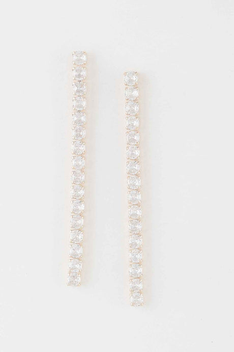 Rhinestone Bar Drop Earrings