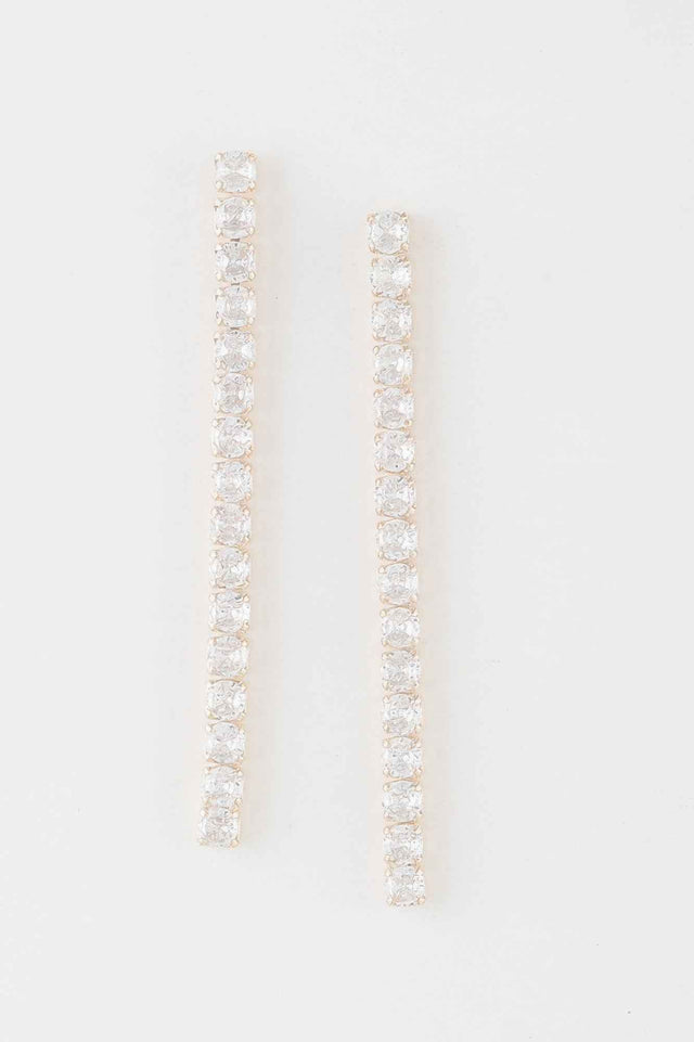 Rhinestone Bar Drop Earrings