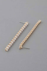 Rhinestone Bar Drop Earrings