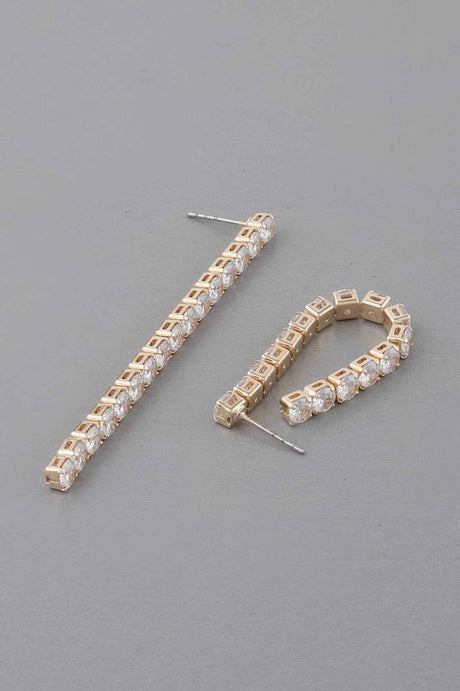 Rhinestone Bar Drop Earrings