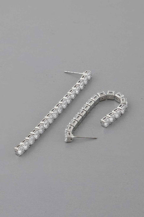 Rhinestone Bar Drop Earrings