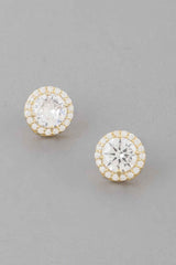 Embedded Round Stud Earrings