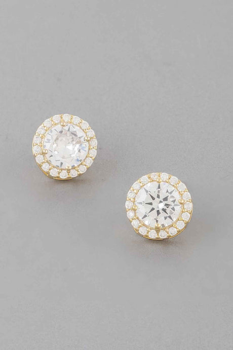 Embedded Round Stud Earrings