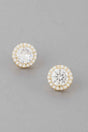 Embedded Round Stud Earrings