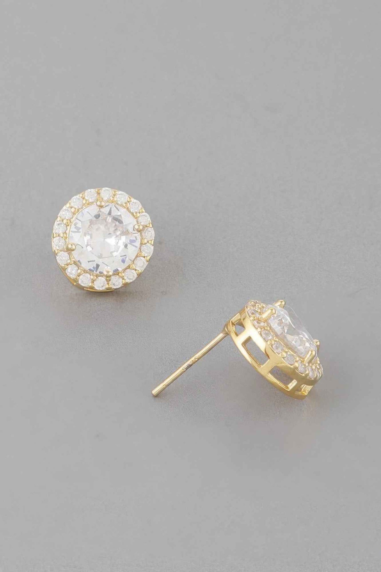 Embedded Round Stud Earrings