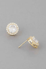 Embedded Round Stud Earrings