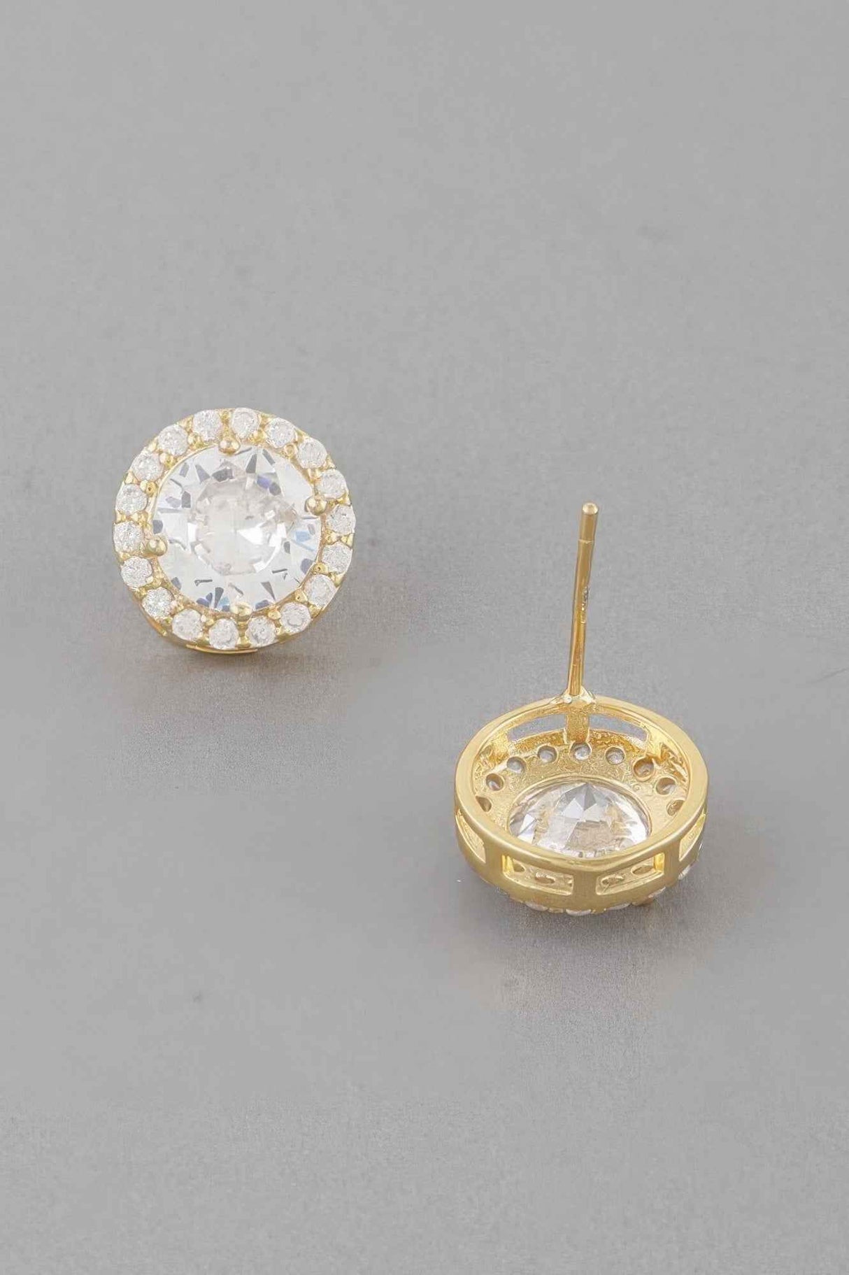 Embedded Round Stud Earrings