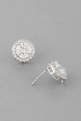 Embedded Round Stud Earrings