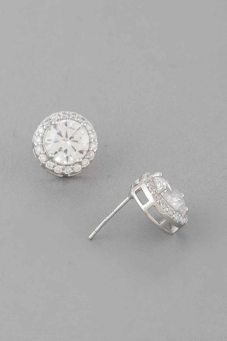 Embedded Round Stud Earrings