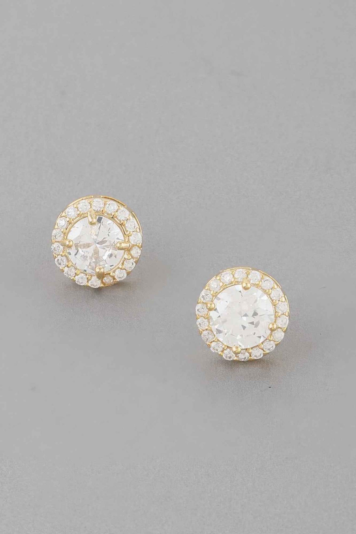 Jeweled Round Stud Earrings