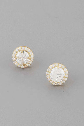 Jeweled Round Stud Earrings
