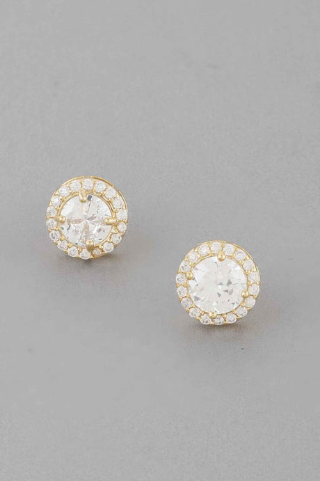 Jeweled Round Stud Earrings
