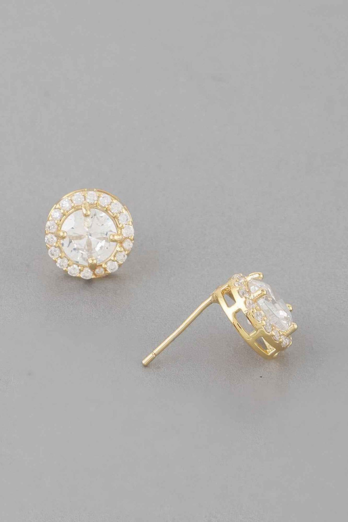 Jeweled Round Stud Earrings