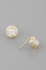 Jeweled Round Stud Earrings