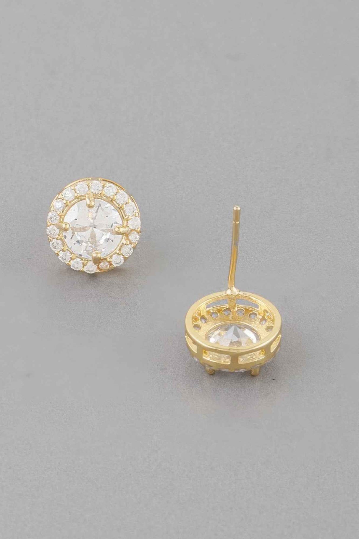 Jeweled Round Stud Earrings