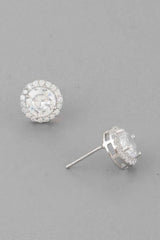 Jeweled Round Stud Earrings