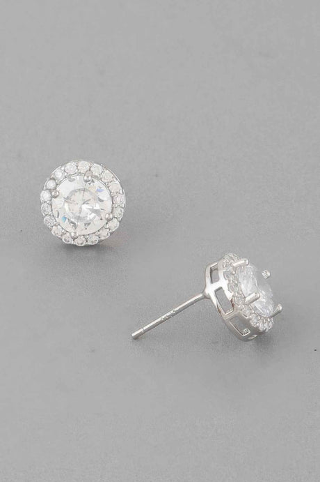 Jeweled Round Stud Earrings