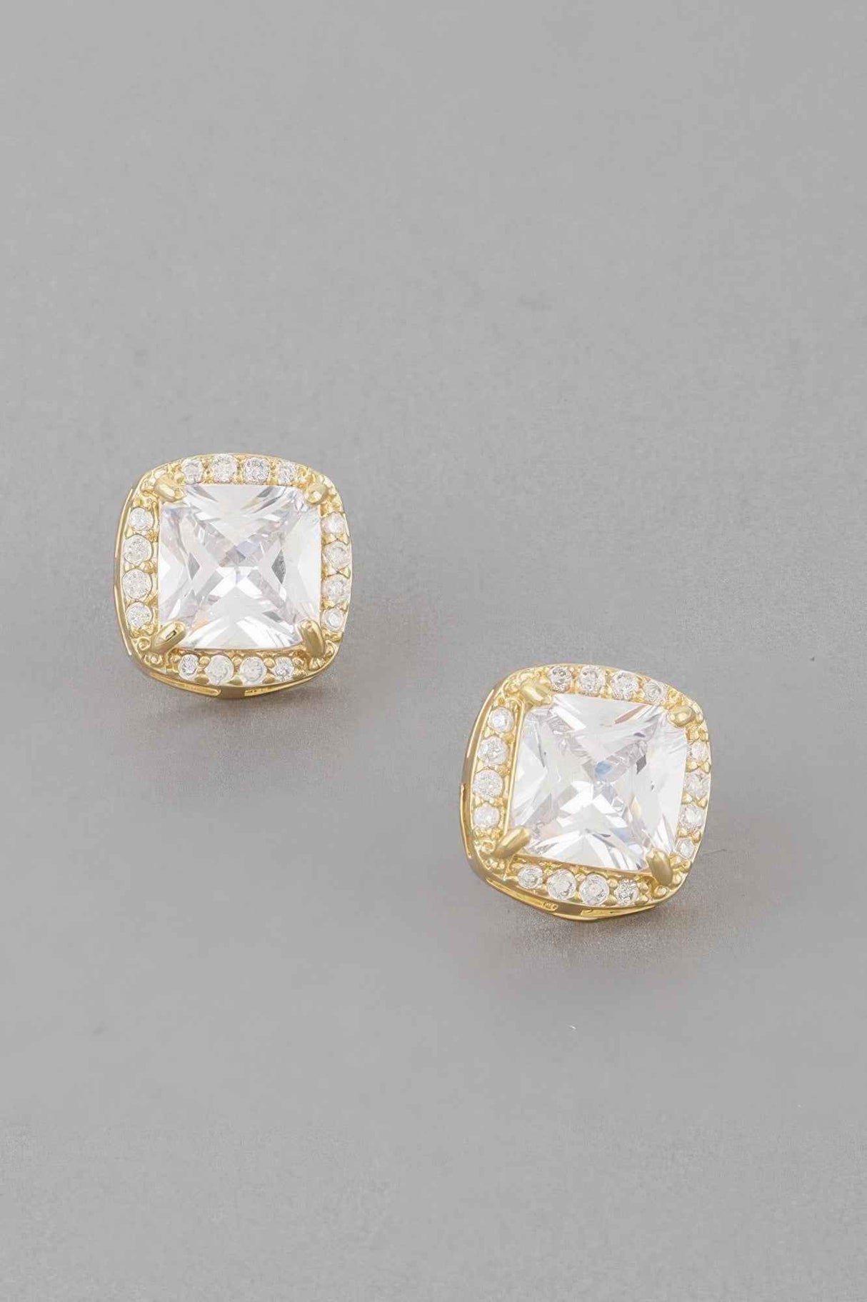 Embedded Cubic Rhinestone Stud Earrings