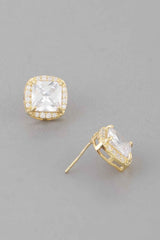 Embedded Cubic Rhinestone Stud Earrings