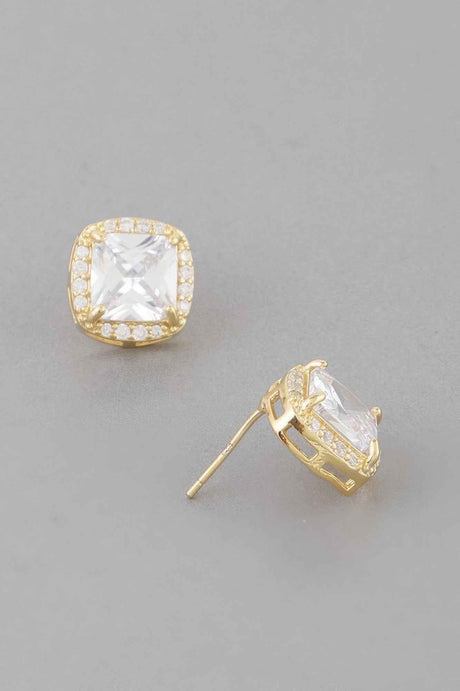 Embedded Cubic Rhinestone Stud Earrings
