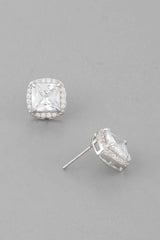 Embedded Cubic Rhinestone Stud Earrings