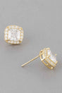 Jeweled Cubic Rhinestone Stud Earrings