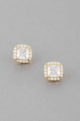 Jeweled Cubic Rhinestone Stud Earrings