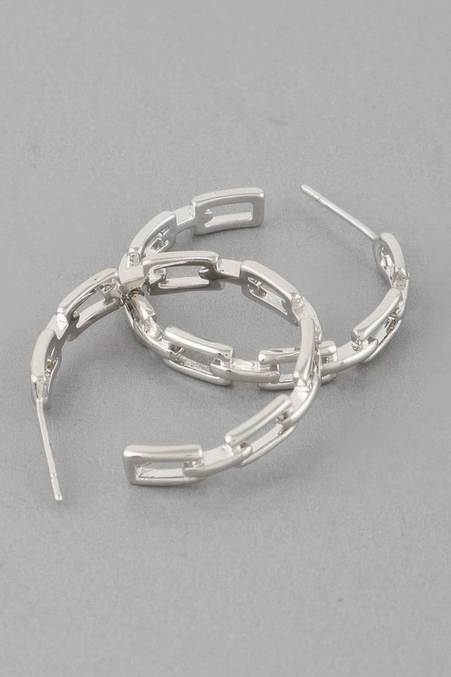 Link Chain Hoop Earrings