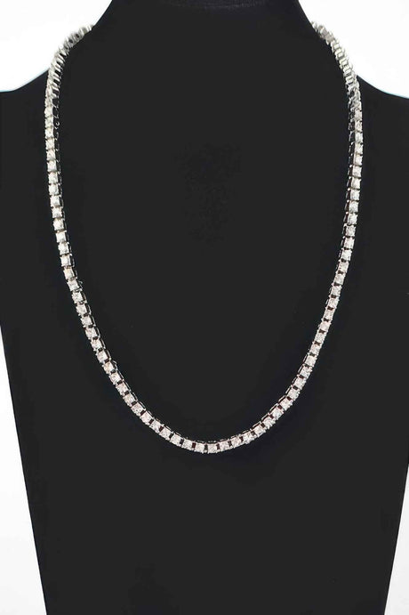 Rhinestone Chain Layered Necklace 60cm