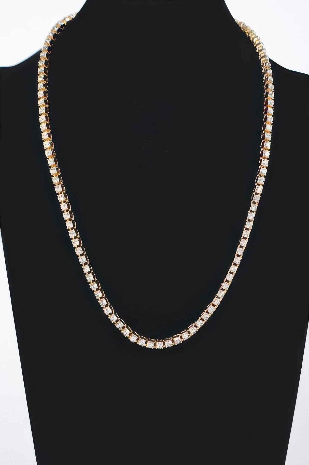 Rhinestone Chain Layered Necklace 60cm