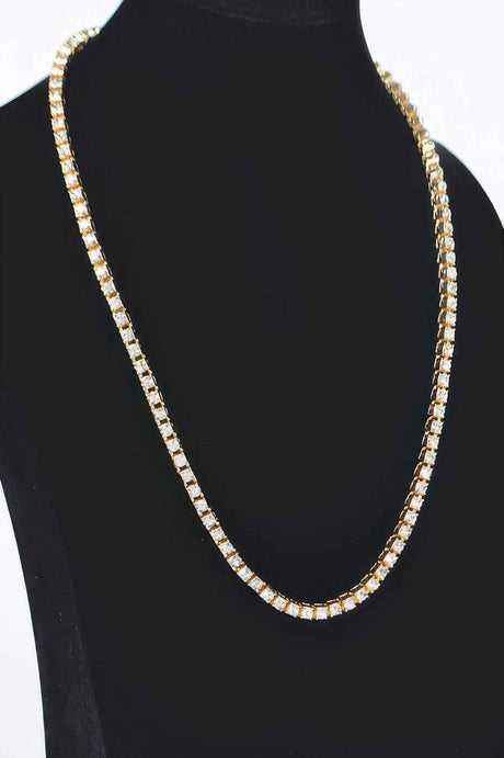 Rhinestone Chain Layered Necklace 60cm