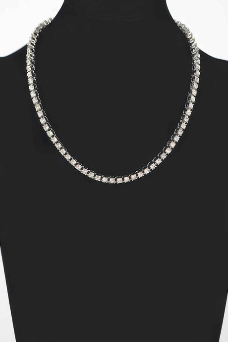 Rhinestone Chain Layered Necklace 45cm
